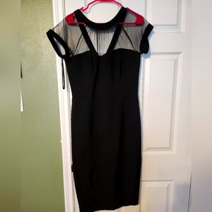 Maggy London Illusion Yoke Crepe Cocktail Dress